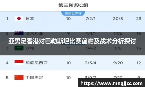 亚男足香港对巴勒斯坦比赛前瞻及战术分析探讨